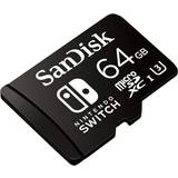 Nintendo switch minneskort Minneskort & USB-minnen SanDisk Nintendo Switch microSDXC Class 10 UHS-I U3 100/60MB/s 64GB
