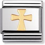 Guld Berlocker & Hängen Nomination Composable Classic Link Cross Religious Symbol Charm - Silver/Gold