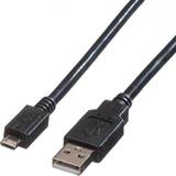 Roline Rund - USB-kabel Kablar Roline USB A-USB Micro-B 2.0 0.8m
