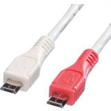 Röda - USB-USB - USB-kabel Kablar Value USB Micro-B-USB Micro-B 2.0 0.3m