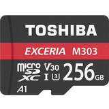 Toshiba microSDXC Minneskort & USB-minnen Toshiba Exceria M303 microSDXC Class 10 UHS-I U3 V30 A1 98/65MB/s 256GB +Adapter