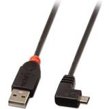Lindy En kontakt Kablar Lindy Right Angle USB A-USB Micro-B 2.0 1m