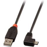 Lindy En kontakt Kablar Lindy Right Angle USB A-USB Micro-B 2.0 2m