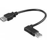 Goobay En kontakt - Svarta - USB-kabel Kablar Goobay USB A - USB A (angled) M-F 2.0 0.2m