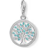 Thomas Sabo Charm Club Tree of Love Charm Pendant - Silver/White/Turquoise