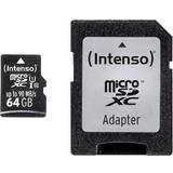 Intenso Minneskort Intenso microSDXC Class 10 UHS-I U1 90/90MB/s 64GB +Adapter