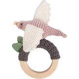 Sebra Fåglar Babyleksaker Sebra Crochet Rattle Bird on Ring