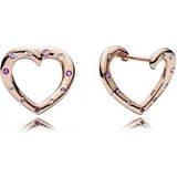 Pandora Bright Hearts Rose Gold Earrings w. Crystal/Cubic Zirconia (287231NRPMX)