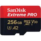 256 GB - microSDXC Minneskort SanDisk Extreme Pro microSDXC Class 10 UHS-I U3 V30 A2 170/90MB/s 256GB +Adapter