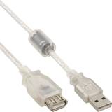 Kvadratisk - USB A-USB A - USB-kabel Kablar InLine Ferrite Core USB A-USB A M-F 2.0 0.5m