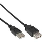 Hane - Hona - USB A-USB B - USB-kabel Kablar InLine USB A - USB B M-F 2.0 1m