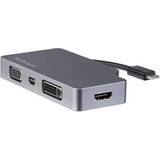 Kablar StarTech USB C - DVI/HDMI/VGA/DisplayPort Mini M-F 0.1m