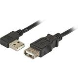 En kontakt - USB A-USB A - USB-kabel Kablar EFB Elektronik Angle 90° USB A - USB A M-F 2.0 1.5m