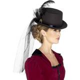 Damer - Historiska Huvudbonader Smiffys Deluxe Ladies Victorian Top Hat with Elastic