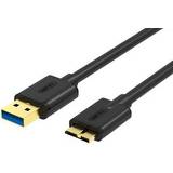Unitek Rund - USB-kabel Kablar Unitek USB A-USB Micro-B 3.0 1m