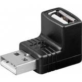 Goobay En kontakt - Kabeladaptrar - Svarta Kablar Goobay 90° USB A-USB A 2.0 M-F Adapter