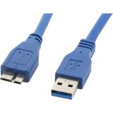 Blåa - Skärmad - USB-kabel Kablar Lanberg USB A-USB Micro-B 3.0 0.5m