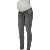 Tål strykning Gravid- & Amningskläder Mamalicious Slim Fit Maternity Jeans Grey/Grey Denim (20009202)