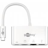 3.0 - Kabeladaptrar - USB C-USB C Kablar Goobay Multiport USB C-HDMI/RJ45/USB A/USB C M-F 0.2m