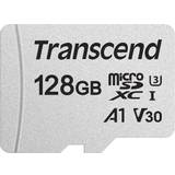 Minneskort & USB-minnen Transcend 300S microSDXC Class 10 UHS-I U3 V30 A1 95/45MB/s 128GB +Adapter