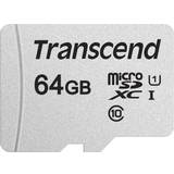 Minneskort & USB-minnen Transcend 300S microSDXC Class 10 UHS-I U1 95/45MB/s 64GB +Adapter