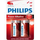 Philips Alkaliska - Engångsbatterier Batterier & Laddbart Philips LR14P2B 2-pack
