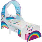 Multifärgade Sängar Hello Home Unicorn & Rainbow Toddler Bed with Light up Canopy & Storage Drawer 77x142cm