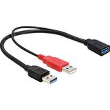 Röda - USB A-USB A - USB-kabel Kablar DeLock 2xUSB A-USB A M-F 3.0 0.3m
