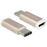 2.0 - Guld - Kabeladaptrar Kablar DeLock USB C-USB Micro-B 2.0 M-F Adapter