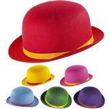 Blå - Cirkus & Clowner Huvudbonader Widmann Felt Bowler Hat 6 Colours