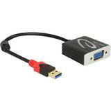 Guld - USB-kabel Kablar DeLock USB A-VGA Ferrite M-F 0.2m