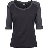 Dam - U-ringning T-shirts Urban Classics 3/4 Contrast Raglan T-Shirt - Black/Charcoal