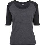 Dam - U-ringning T-shirts Urban Classics 3/4 Contrast Raglan T-Shirt - Charcoal/Black
