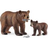 Björnar Figuriner Schleich Grizzly Bear Mother with Cub 42473