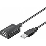 Goobay Rund - Svarta - USB A-USB A - USB-kabel Kablar Goobay Active USB A-USB A M-F 2.0 5m