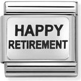 Rostfritt stål Berlocker & Hängen Nomination Composable Classic Happy Retirement Link Charm - Silver/Black