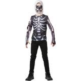 Skelett - Vit Maskeradkläder Rubies Tween Skull Trooper Top & Snood