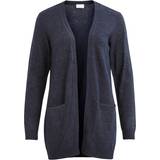 Blåa - Nylon Koftor Vila Basic Knitted Cardigan - Blue/Total Eclipse