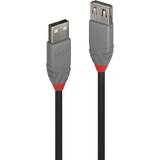 Röda - Skärmad - USB-kabel Kablar Lindy Anthra Line USB A-USB A 2.0 M-F 3m