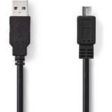 Lila - USB-kabel Kablar Nedis USB A-USB Micro-B 2.0 1m