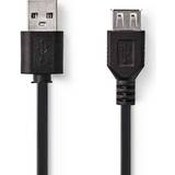 Rund - USB A-USB A - USB-kabel Kablar Nedis USB A-USB A M-F 2.0 2m