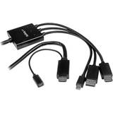 DisplayPort-kablar - Standard HDMI-Standard HDMI StarTech DisplayPort/DisplayPort Mini/HDMI - HDMI/USB B Micro M-F 2m