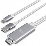 Hane - Hane - Standard HDMI-Standard HDMI - USB-kabel Kablar 4smarts Lightning/USB A-HDMI 1.8m