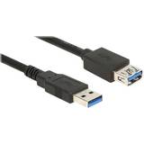 Koppar - Svarta - USB A-USB A - USB-kabel Kablar DeLock USB A-USB A 3.0 M-F 1.5m