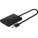 HDMI-kablar Club 3D USB A-2HDMI M-F 0.3m