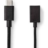 Nickel - PVC - USB A-USB C - USB-kabel Kablar Nedis USB A-USB C M-F 3.0 0.2m