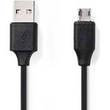 Lila - Nickel Kablar Nedis Reversible USB A-USB Micro-B 2.0 1m