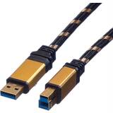 Guld - USB A-USB B - USB-kabel Kablar Roline Gold USB A-USB B 3.1 (Gen.1) 3m