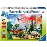 Djur Klassiska pussel Ravensburger Dinosaurs XXL 100 Bitar