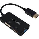 LogiLink Kabeladaptrar Kablar LogiLink DisplayPort - HDMI/VGA/DVI M-F 0.1m